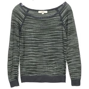 Loft Metallic Long Sleeve Semi Sheer Top XS Fairy Grunge Acrylic Boho Maximalist